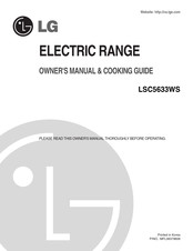 LG LSC5633WS Owner's Manual & Cooking Manual