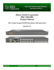 Matrix Switch Corporation MSC-XD1608S Product Manual