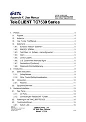 ETL TeleCLIENT TC7530 Series User Manual