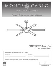 Monte Carlo Fan Company 6LFR62 D Series Owner's Manual And Installation Manual