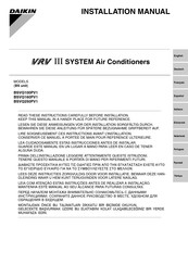 Daikin VRV III BSVQ160PV1 Installation Manual
