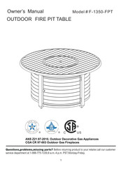 AZ Patio Heaters F-1350-FPT Owner's Manual