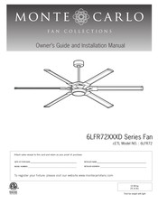 Monte Carlo Fan Company Loft 72 6LFR72RZWD Owner's Manual And Installation Manual