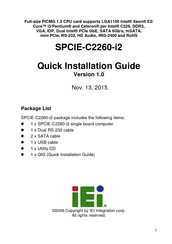 IEI Technology SPCIE-C2260 Quick Installation Manual
