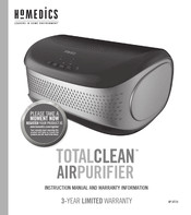 HoMedics TOTAL CLEAN AP-DT10WT Instruction Manual And  Warranty Information