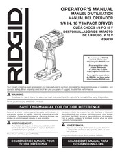 RIDGID R86030 Operator's Manual
