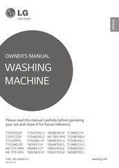 LG WF-T7519PV Owner's Manual