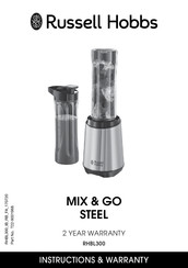 Russell Hobbs MIX & GO STEEL RHBL300 Instructions And Warranty