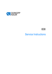 Dürkopp Adler 838 Service Instructions Manual