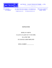 Avtech AV-143B Instructions Manual