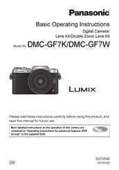 Panasonic Lumix DMC-GF7W Basic Operating Instructions Manual