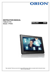 Orion TP940 Instruction Manual