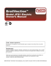 Nieco BroilVection JF91 Owner's Manual