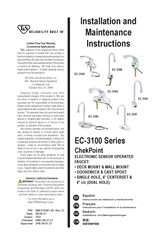 T&S EC-3107 Installation And Maintenance Instructions Manual