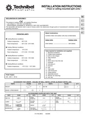 Technibel Climatisation GRF126R5IA Installation Instructions Manual