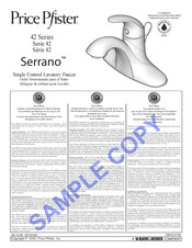Black & Decker Price Pfister Serrano 42 Series Manual