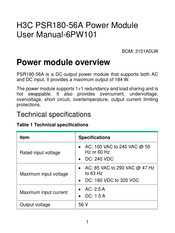 H3C PSR180-56A User Manual