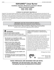 EarthCore ISOKERN ISOFLAME ISF96LB Installation, Operation, Maintenance And Owner's Manual
