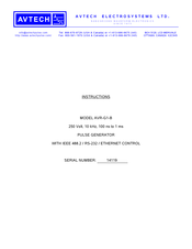 Avtech AVR-G1-B Instructions Manual