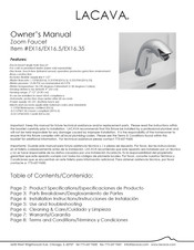Lacava EX16.35 Owner's Manual