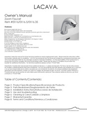 Lacava EX16.5 Owner's Manual