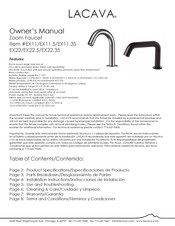 Lacava EX11.35 Owner's Manual