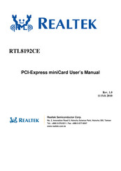 Realtek Semiconductor RTL8192CED User Manual