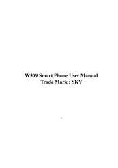 Sky W509 User Manual