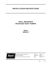 Bard WH612-C Installation Instructions Manual