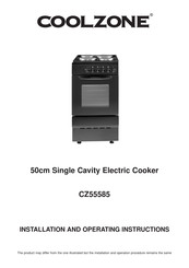 Coolzone CZ55585 Installation And Operating Instructions Manual