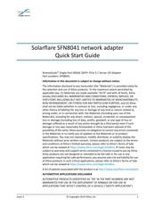 Solarflare SFN8041 Quick Start Manual