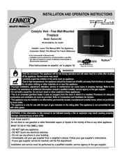 Lennox Hearth Products Radium-NG Assembly, Installation And Operation Instructions