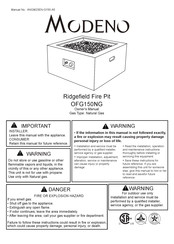 MODENO Ridgefield OFG150NG Owner's Manual