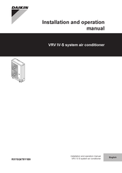 Daikin RXYSQ6T8Y1B9 Installation And Operation Manual