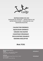 Jata calor TC92 Instructions For Use Manual