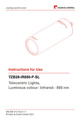 Vision & Control TZB28-IR850-P-SL Instructions For Use Manual