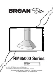 Broan RANGEMASTER RM65000 Series Manual