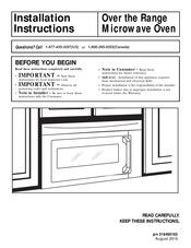 Frigidaire FPBM307NTF Installation Instructions Manual