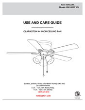HAMPTON BAY SW18030 WH Use And Care Manual