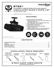 B-Tech Mountlogic BT881/B Installation Manual & Parts List