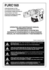 Max PJRC160-N Operating And Maintenance Manual