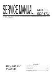 Toshiba SDP1731 Service Manual