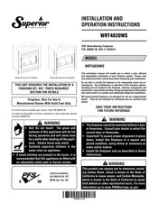 Superior Fireplaces WRT4820 Installation And Operation Instruction Manual
