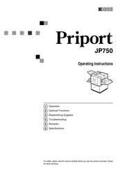 Ricoh PRIPORT JP730 Operating Instructions Manual