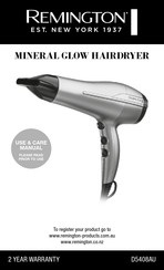 Remington Mineral Glow Hairdryer Use & Care Manual