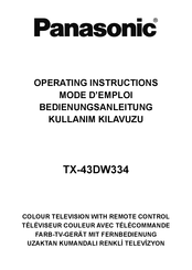 Panasonic TX-43DW334 Operating Instructions Manual