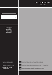 Fulgor Milano F7DWD30S1 Instructions For Installation And Use Manual