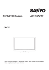 Sanyo LCD-40XAZ10F Instruction Manual