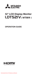 Mitsubishi Electric MT8I9 Operation Manual