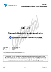 Valence Tech iBT-03 Instruction Manual